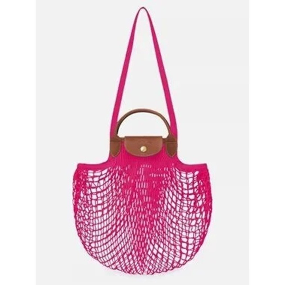 Longchamp Le Pliage Filet Knit Mesh Handel Bag Shopper ~NWT~ Candy - Picture 4 of 4